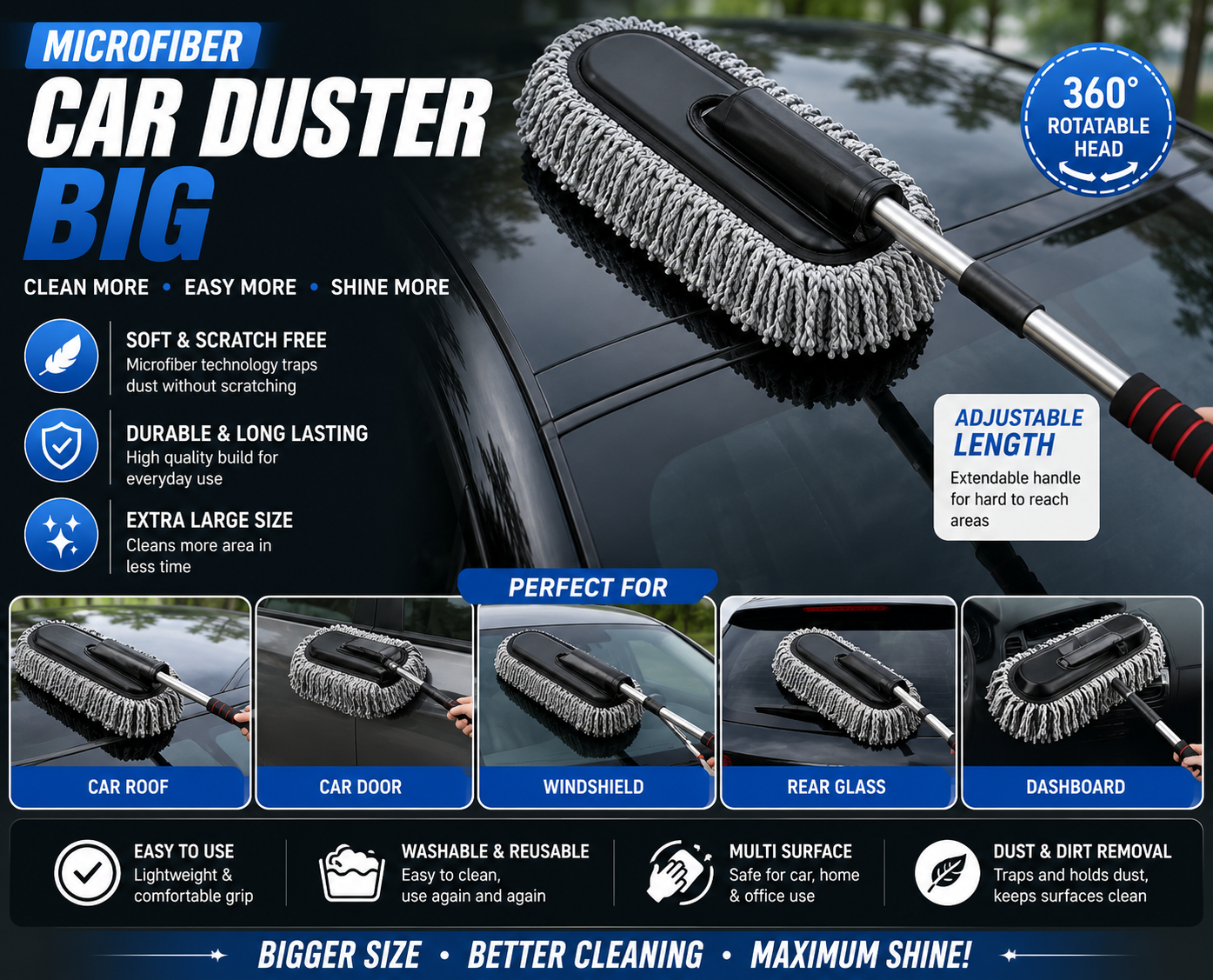 Extendable -  Microfiber Car Duster