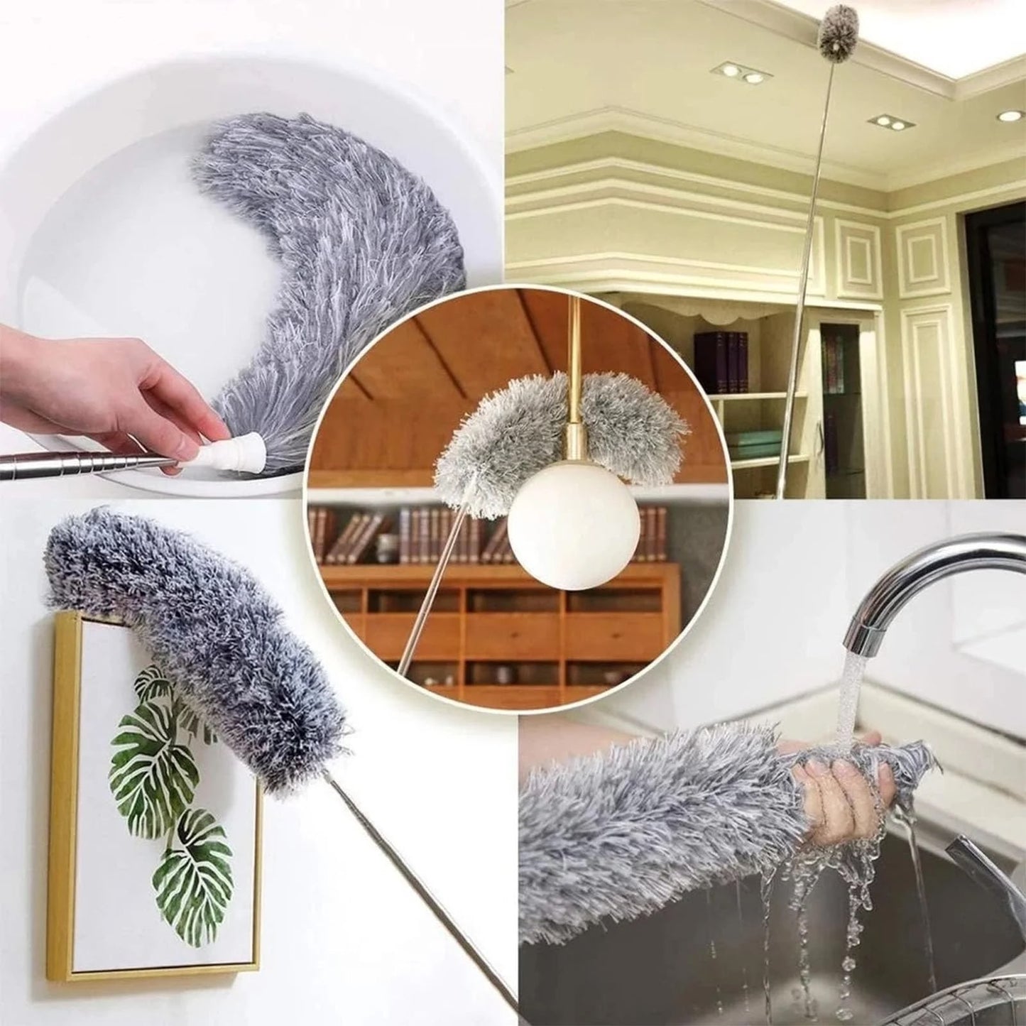 Microfiber Feather Duster with Extension Pole
