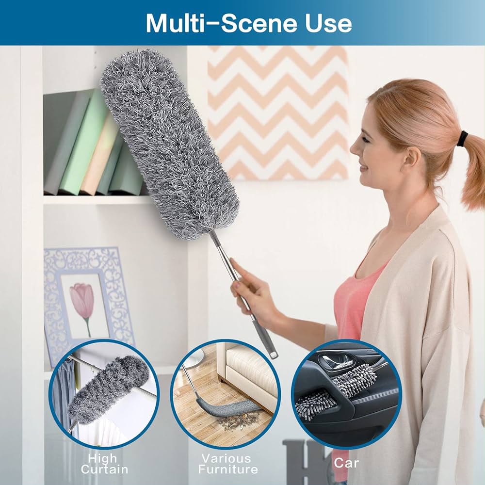Microfiber Feather Duster with Extension Pole
